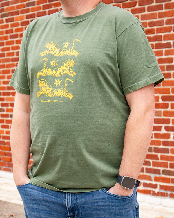 Tiffin Row Tiger T-Shirt in Olive view 2