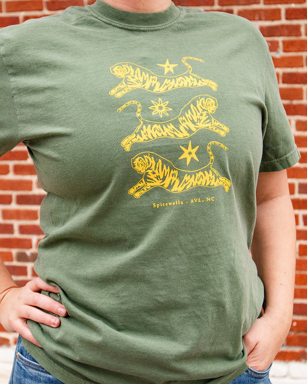 Tiffin Row Tiger T-Shirt in Olive view 4