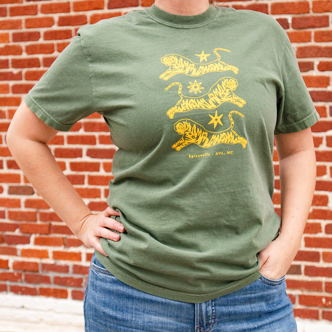 Tiffin Row Tiger T-Shirt in Olive — Tiffin Row