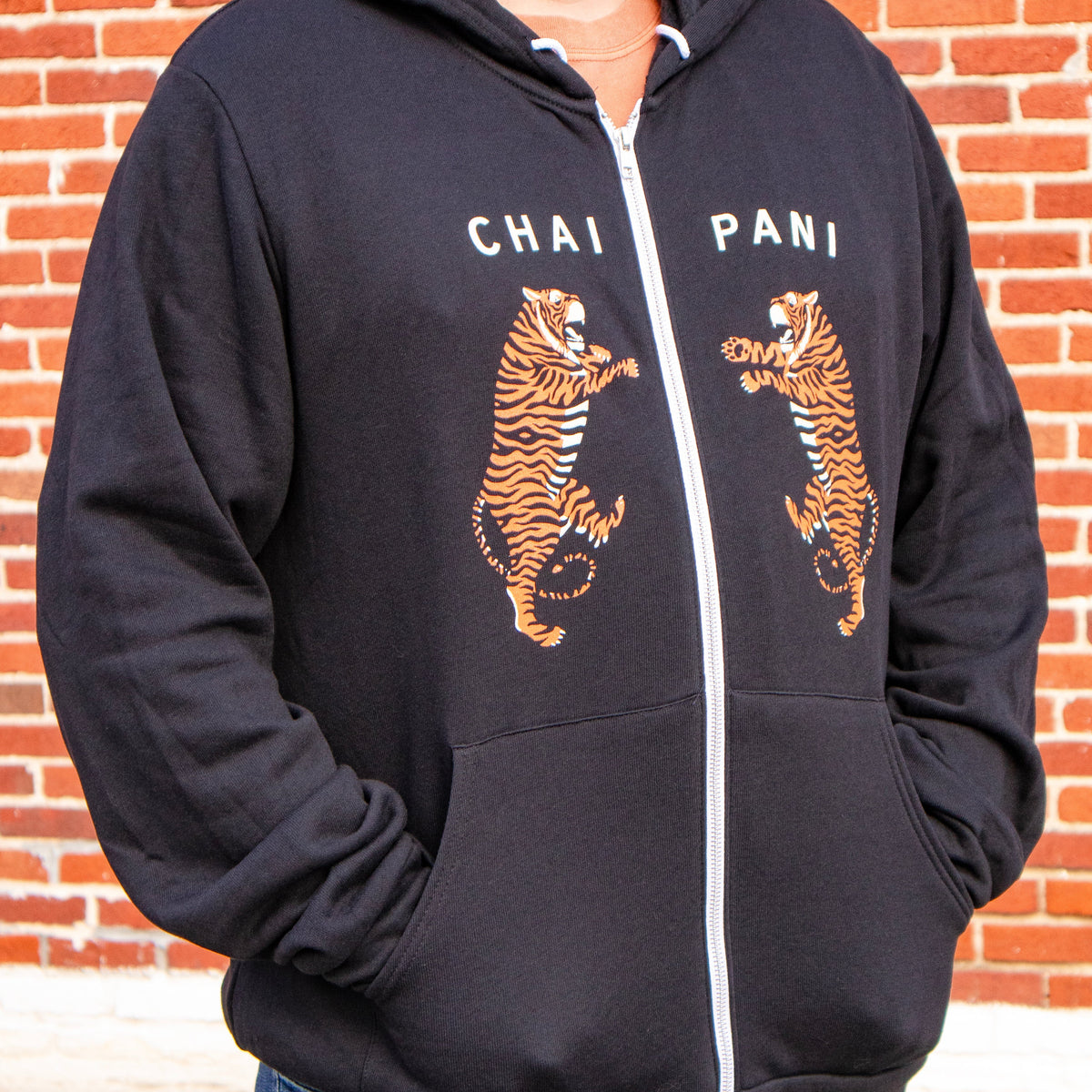 Tiffin Row Tiger Zip Hoodie in Black — Tiffin Row